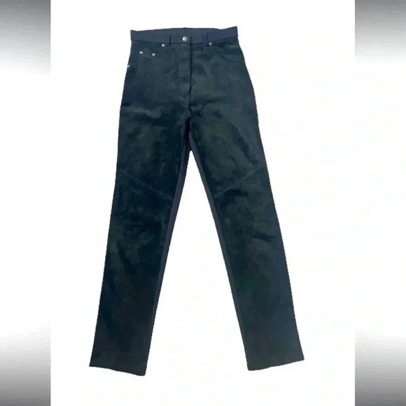 MITCHIE’S PANTS VINTAGE BLACK SUEDE CLASSIC  HIGH WAIST STRETCH SIZE MEDIUM - Picture 4 of 14